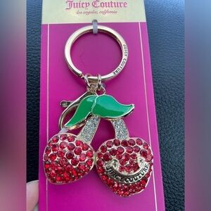 Juicy Couture Keychain,Juicy Couture Red Cherry Keychain,Juicy Couture Cherry.